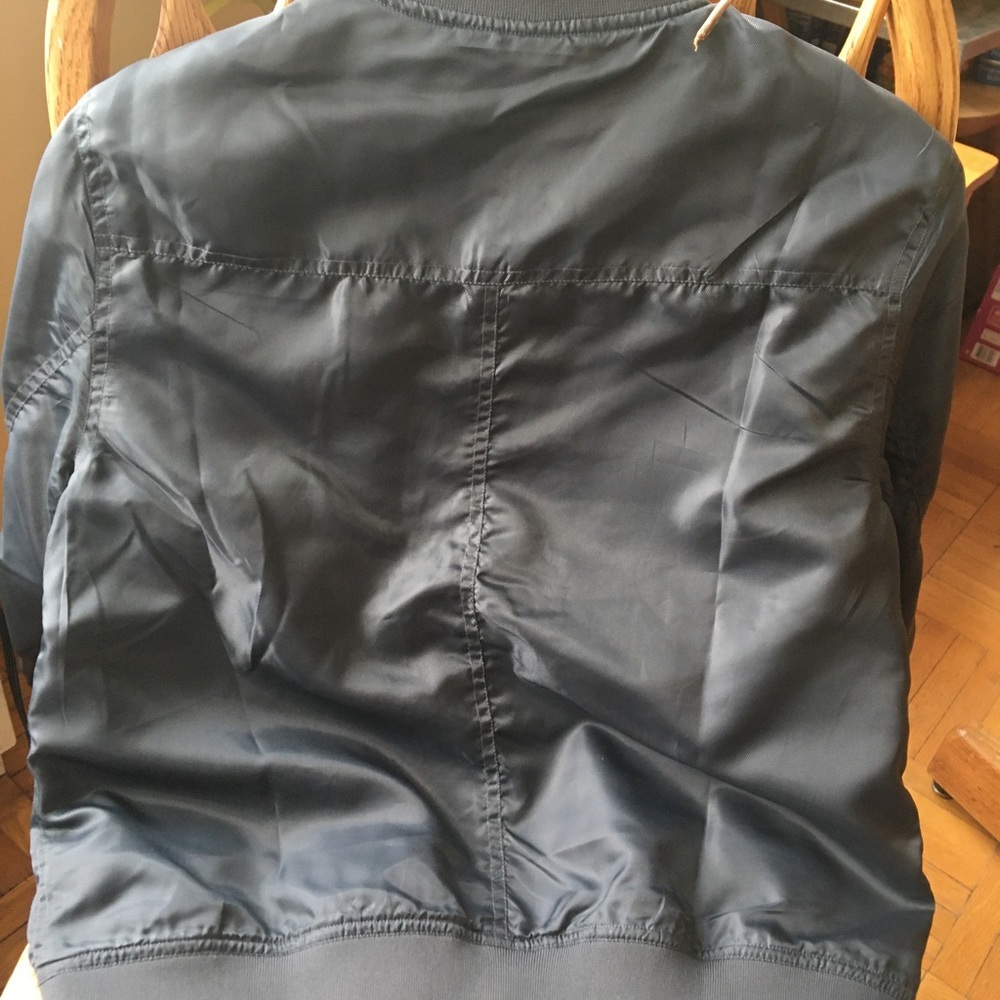EUC Linea Pelle Green Bomber Jacket Women’s Large - Picture 7 of 13